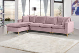 Naomi Pink Velvet Reversible Sectional from Meridian - Luna Furniture