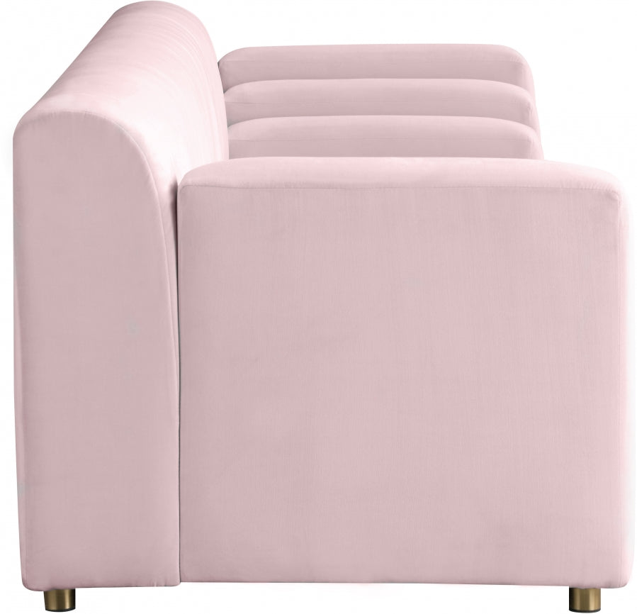 Naya Pink Velvet Sofa from Meridian - Luna Furniture