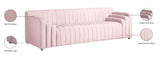 Naya Pink Velvet Sofa from Meridian - Luna Furniture