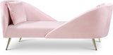 Nolan Pink Velvet Chaise from Meridian - Luna Furniture