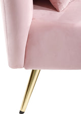 Nolan Pink Velvet Chaise from Meridian - Luna Furniture