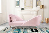 Nolan Pink Velvet Chaise from Meridian - Luna Furniture