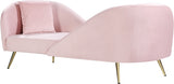 Nolan Pink Velvet Chaise from Meridian - Luna Furniture