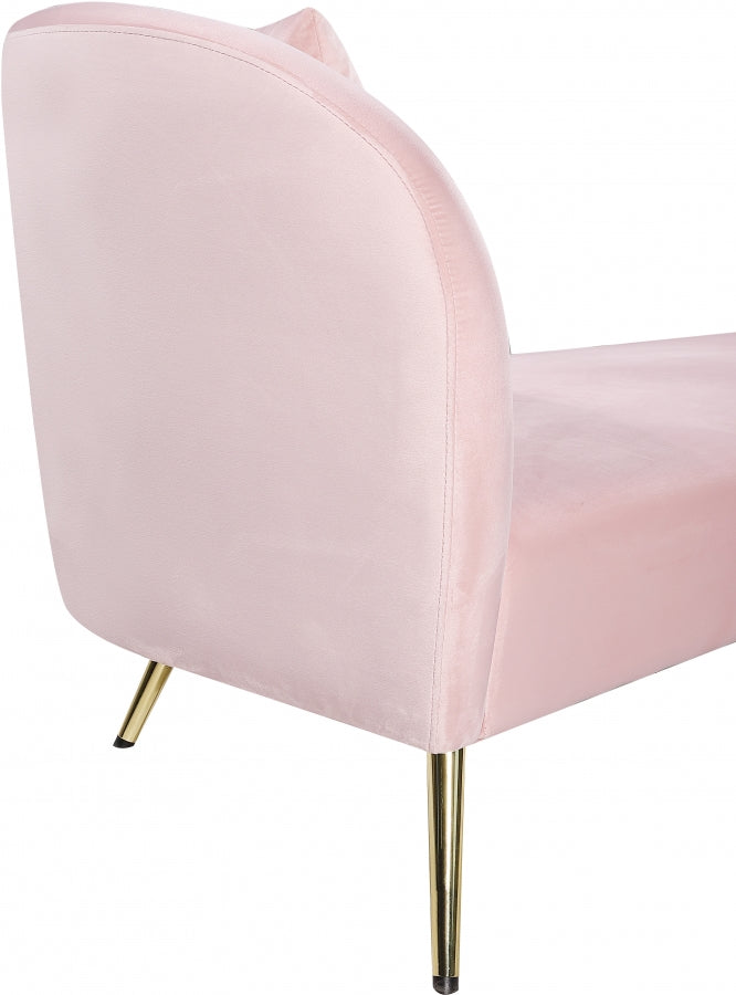 Nolan Pink Velvet Chaise from Meridian - Luna Furniture