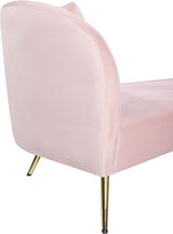 Nolan Pink Velvet Chaise from Meridian - Luna Furniture