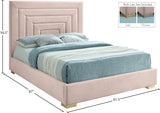 Nora Pink Velvet King Bed from Meridian - Luna Furniture