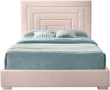 Nora Pink Velvet King Bed from Meridian - Luna Furniture