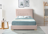 Nora Pink Velvet King Bed from Meridian - Luna Furniture