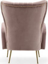 Opera Pink Velvet Accent Chair from Meridian - Luna Furniture