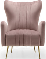 Opera Pink Velvet Accent Chair from Meridian - Luna Furniture