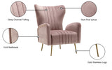 Opera Pink Velvet Accent Chair from Meridian - Luna Furniture