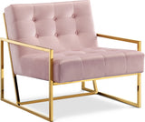 Pierre Pink Velvet Accent Chair from Meridian - Luna Furniture