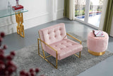 Pierre Pink Velvet Accent Chair from Meridian - Luna Furniture