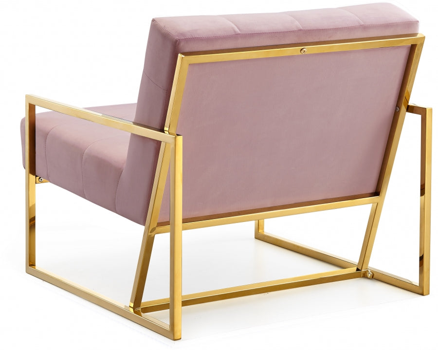 Pierre Pink Velvet Accent Chair from Meridian - Luna Furniture