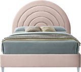 Rainbow Pink Velvet Full Bed from Meridian - Luna Furniture