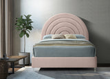 Rainbow Pink Velvet King Bed from Meridian - Luna Furniture