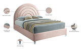 Rainbow Pink Velvet King Bed from Meridian - Luna Furniture