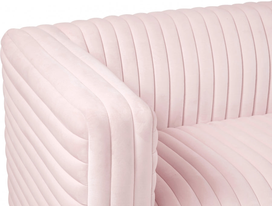 Ravish Pink Velvet Chair from Meridian - Luna Furniture