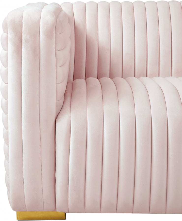 Ravish Pink Velvet Chair from Meridian - Luna Furniture