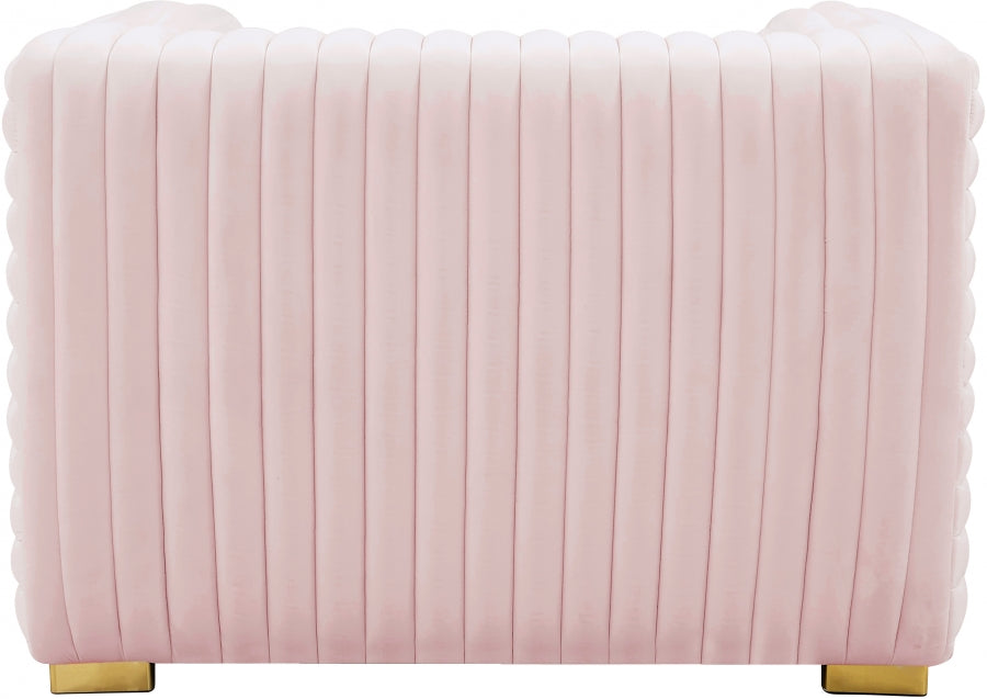 Ravish Pink Velvet Chair from Meridian - Luna Furniture