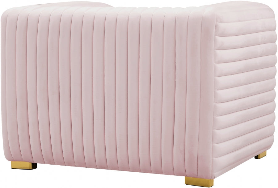 Ravish Pink Velvet Chair from Meridian - Luna Furniture