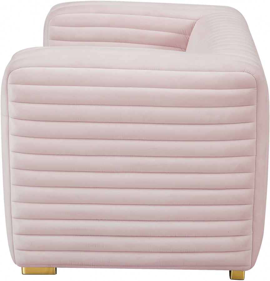 Ravish Pink Velvet Chair from Meridian - Luna Furniture