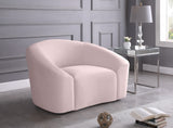 Riley Pink Velvet Chair from Meridian - Luna Furniture