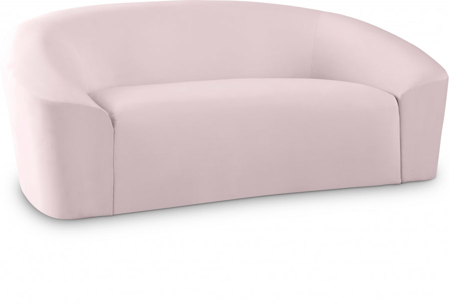 Riley Pink Velvet Loveseat from Meridian - Luna Furniture