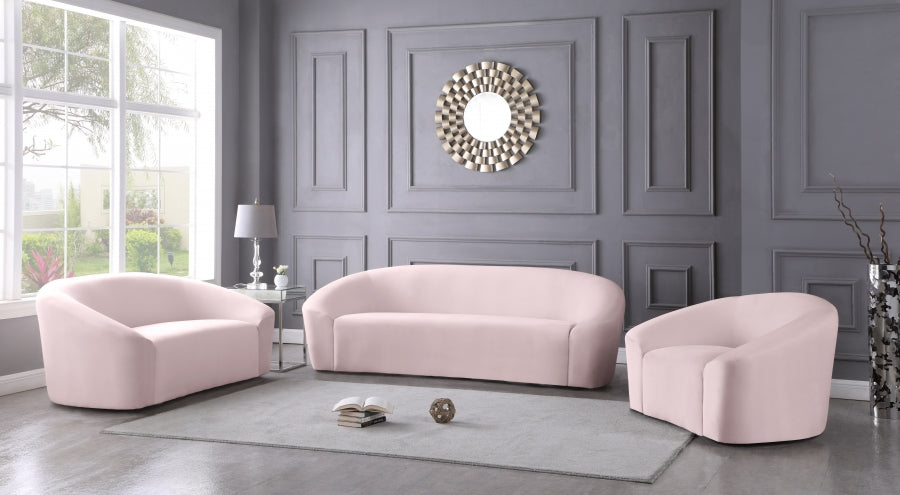 Riley Pink Velvet Loveseat from Meridian - Luna Furniture