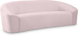 Riley Pink Velvet Sofa from Meridian - Luna Furniture