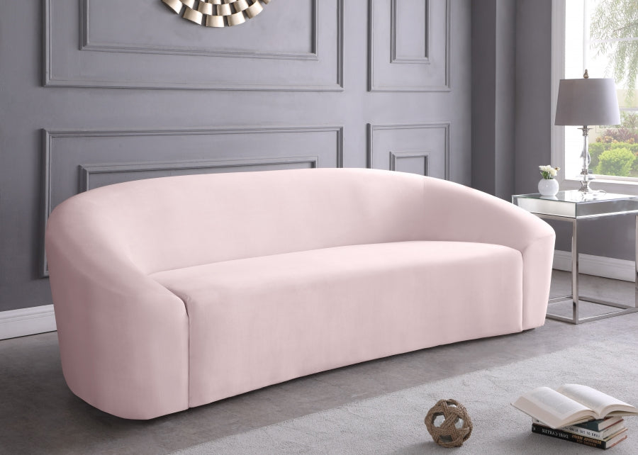 Riley Pink Velvet Sofa from Meridian - Luna Furniture