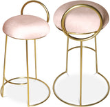 Ring Pink Velvet Counter Stool from Meridian - Luna Furniture