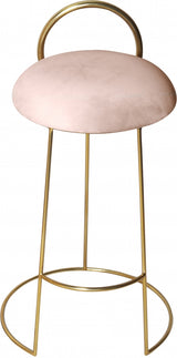 Ring Pink Velvet Counter Stool from Meridian - Luna Furniture