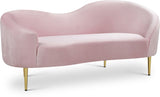 Ritz Pink Velvet Loveseat from Meridian - Luna Furniture