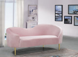 Ritz Pink Velvet Loveseat from Meridian - Luna Furniture