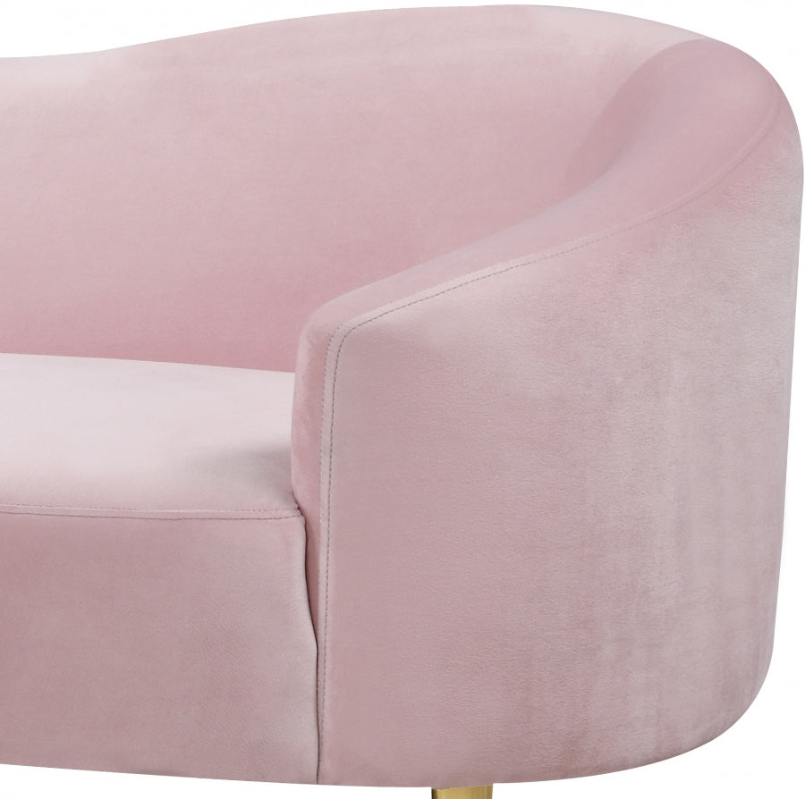 Ritz Pink Velvet Loveseat from Meridian - Luna Furniture