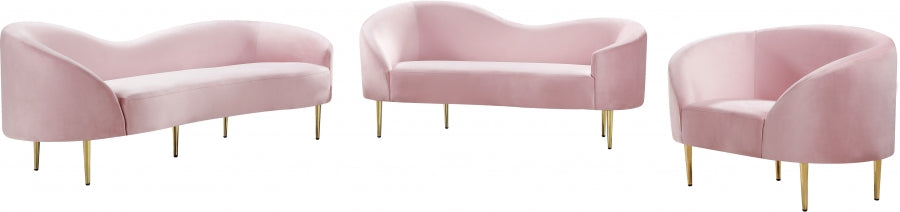 Ritz Pink Velvet Loveseat from Meridian - Luna Furniture