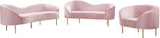 Ritz Pink Velvet Loveseat from Meridian - Luna Furniture