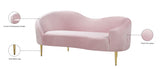 Ritz Pink Velvet Loveseat from Meridian - Luna Furniture