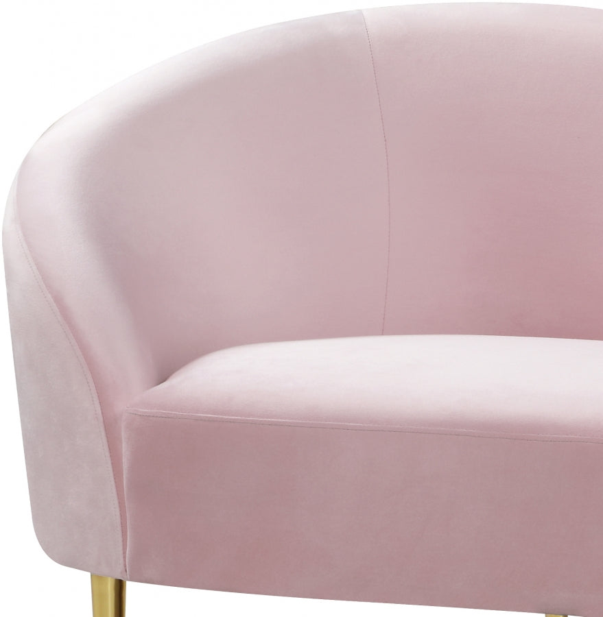 Ritz Pink Velvet Sofa from Meridian - Luna Furniture