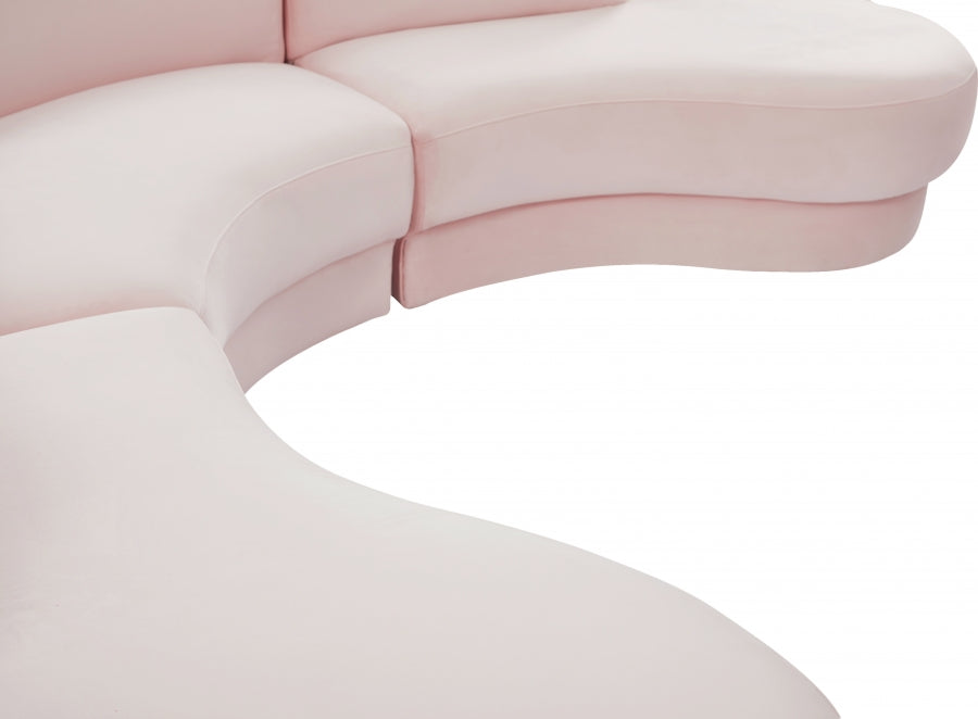 Rosa Pink Velvet 3pc. Sectional from Meridian - Luna Furniture