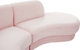 Rosa Pink Velvet 3pc. Sectional from Meridian - Luna Furniture