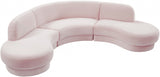 Rosa Pink Velvet 3pc. Sectional from Meridian - Luna Furniture