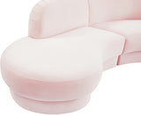 Rosa Pink Velvet 3pc. Sectional from Meridian - Luna Furniture