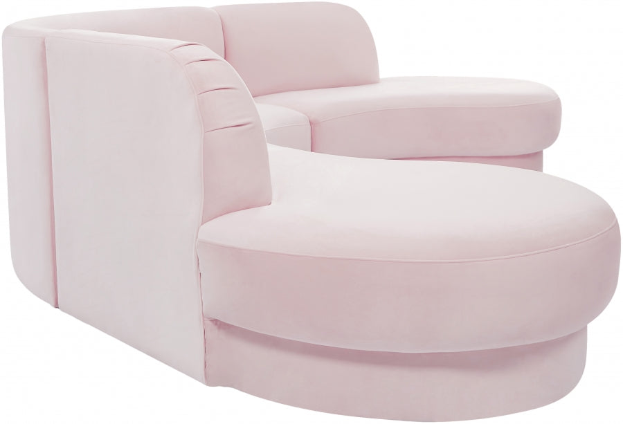 Rosa Pink Velvet 3pc. Sectional from Meridian - Luna Furniture