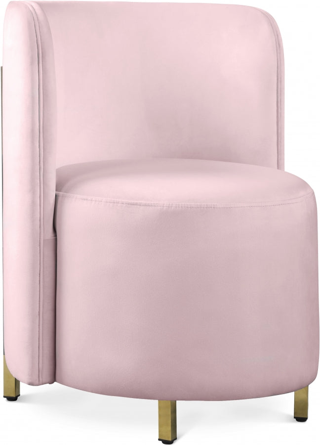 Rotunda Pink Velvet Chair from Meridian - Luna Furniture