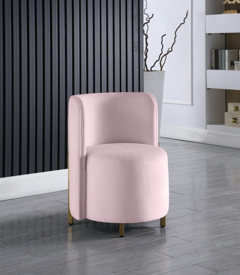 Rotunda Pink Velvet Chair from Meridian - Luna Furniture