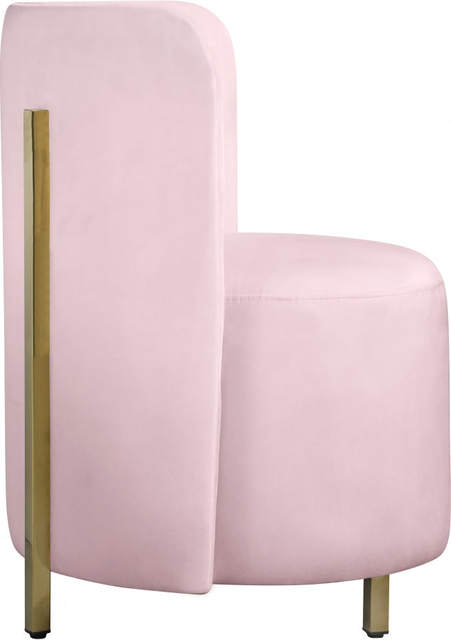 Rotunda Pink Velvet Chair from Meridian - Luna Furniture