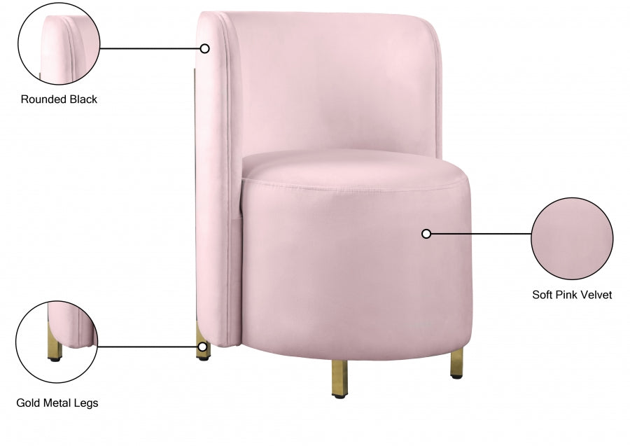 Rotunda Pink Velvet Chair from Meridian - Luna Furniture