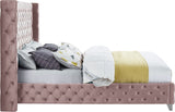 Savan Pink Velvet King Bed from Meridian - Luna Furniture